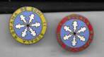 2 EMAILE SKI SCHOOL BROCHE SPELDEN, Verzenden, Gebruikt, Overige onderwerpen, Speldje of Pin