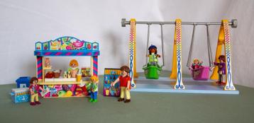 Playmobil Kermis Schommelboot 5553 en Snoepkraam 5555 beschikbaar voor biedingen