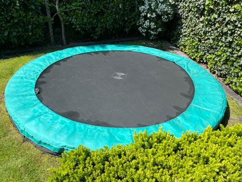 BERG trampoline FAVORIT InGround 330 cm GROEN rond model, Kinderen en Baby's, Speelgoed | Buiten | Trampolines, Gebruikt, Ophalen