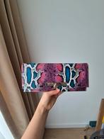 Slangenprint Clutch Handtas Crossbag Roze Wit Paars Blauw, Ophalen of Verzenden, Zo goed als nieuw, Blauw, Handtas