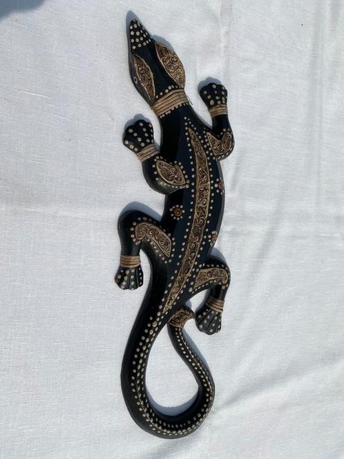 Australische gekko van hout, Verzamelen, Dierenverzamelingen, Beeldje of Figuurtje, Reptiel of Amfibie, Ophalen of Verzenden