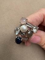 Set van 5 zilveren aanschuif ringen Ti Sento 18 mm, Met strass, 18 tot 19, Ophalen of Verzenden, Zo goed als nieuw