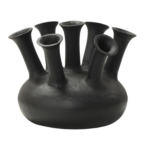 Tulpenvaas, Huis en Inrichting, Woonaccessoires | Vazen, Nieuw, Zwart, Minder dan 50 cm, Overige materialen, Verzenden