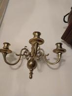 Wand Kandelaar driearmig, Antiek en Kunst, Antiek | Kandelaars, Ophalen of Verzenden, Koper of Brons