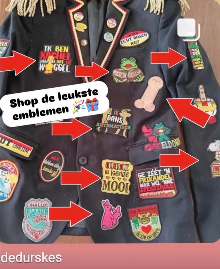 Carnavals emblemen voor Oeteldonk, Brabant, kruikenstad, Kleding | Heren, Carnavalskleding en Feestkleding, Nieuw, Accessoires