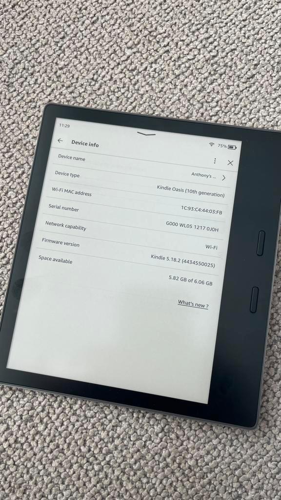 Kindle Oasis (10e) 6GB, Computers en Software, E-readers, Zo goed als nieuw, Ophalen of Verzenden
