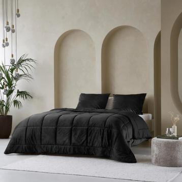 Dekbed zonder overtrek velvet zwart 240x200 cm + 2 slopen beschikbaar voor biedingen