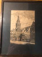 Ets van Hendrik de Laat - Markt Nijmegen met St. Stevenskerk, Antiek en Kunst, Ophalen of Verzenden