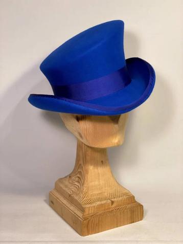 Blauwe victoriaanse hoge hoed heren dames steampunk top hat beschikbaar voor biedingen