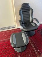 Stoel met Voetenbank - Zwart/Grijs, Huis en Inrichting, Stoelen, Ophalen, Kunststof, Zwart, Zo goed als nieuw