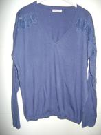 Dunne blauwe trui met kant - maat 46/48, Kleding | Dames, Blauw, Ophalen of Verzenden, Zo goed als nieuw, Maat 46/48 (XL) of groter