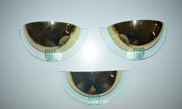 3 Vintage gouden Space Age design lampen -  Vrieland 1970 beschikbaar voor biedingen