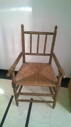 Vintage decoratieve houten stoel met vlechtwerk, Ophalen