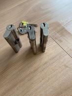3 gelijke cilinders 40-40 Sobinco cilinder incl sleutels, Ophalen of Verzenden, Gebruikt, Slot