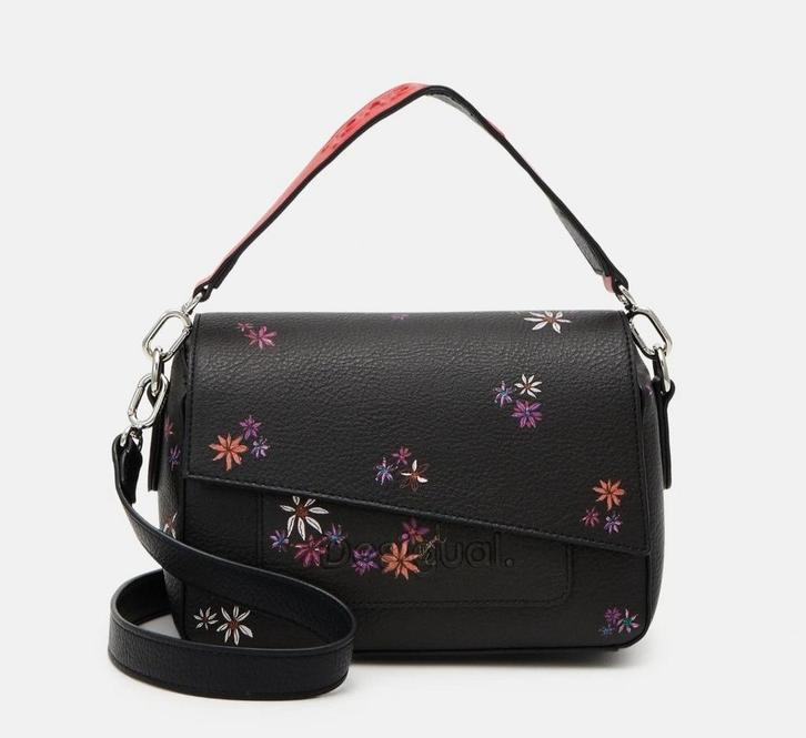 Nieuwe Desigual Tas met Bloemen, Sieraden, Tassen en Uiterlijk, Tassen | Damestassen, Nieuw, Handtas, Zwart, Ophalen of Verzenden