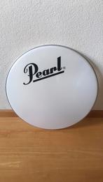 orig. Pearl voorvel Basedrum 22" /mooi zwart logo op wit vel, Nieuw, Trommel, Ophalen of Verzenden