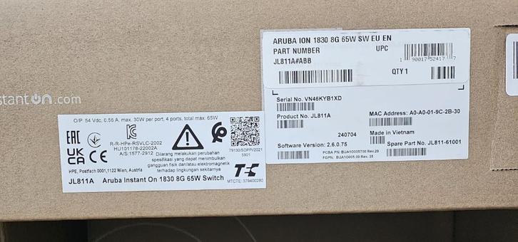Aruba ION 1830 8G 65v SW eu, Computers en Software, Netwerk switches, Nieuw, Ophalen of Verzenden
