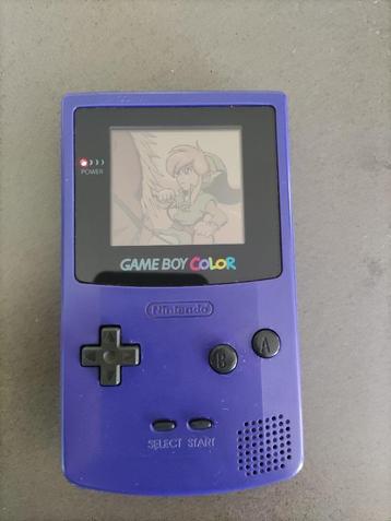 Nintendo game boy color - paars + 7 spellen beschikbaar voor biedingen