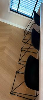 Mooie zwarte barkrukken - set van 3, Huis en Inrichting, Barkrukken, Ophalen, Met voetsteun, 60 tot 90 cm, Zo goed als nieuw