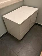 Ikea Malm nachtkastje hoogglans wit, Huis en Inrichting, Slaapkamer | Nachtkastjes, Ophalen, Gebruikt, Minder dan 45 cm, Minder dan 55 cm