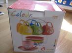 Super mooie nieuwe koffie koppen set + houder, Nieuw, Ophalen of Verzenden, Overige stijlen, Kop(pen) en/of Schotel(s)