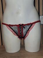 Sexy zwart/rood slipje van Soleil & Sucre maat 36-38, Kleding | Dames, Ondergoed en Lingerie, Verzenden, Rood, Body of Korset