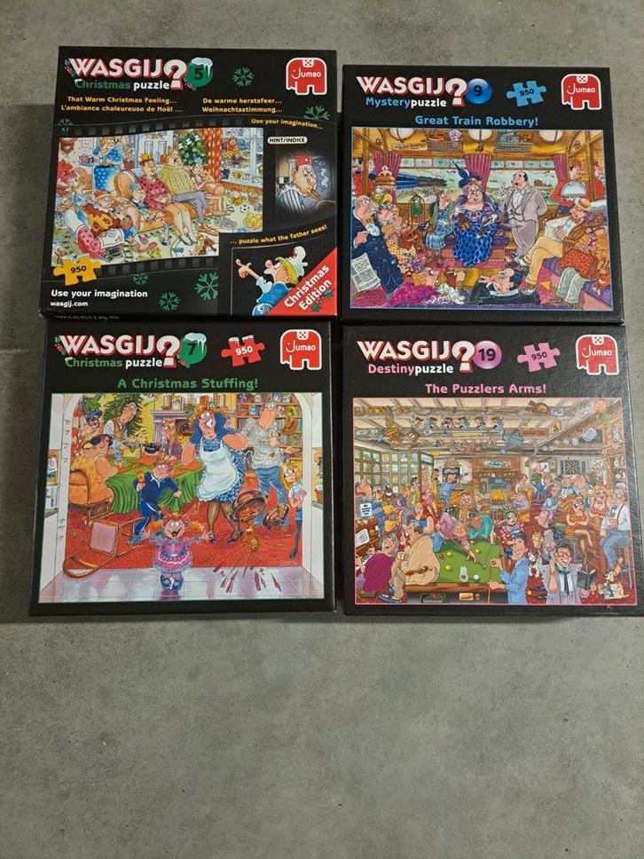 Wasgij Puzzel Collectie - 4 Stuks, Hobby en Vrije tijd, Denksport en Puzzels, Zo goed als nieuw, Legpuzzel, 500 t/m 1500 stukjes
