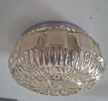 vintage glazen plafonniere retro design jaren 70 persglas  beschikbaar voor biedingen