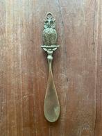 Vintage zware messing schoenlepel met uil, Ophalen of Verzenden