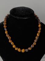 Oude ketting Tijgeroog Collier Halsketting, Verzenden, Gebruikt, Steen of Mineraal, Met edelsteen