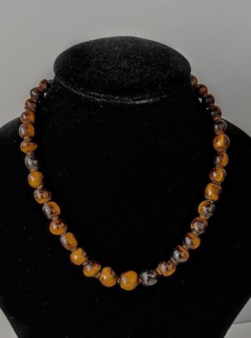 Oude ketting Tijgeroog Collier Halsketting
 beschikbaar voor biedingen