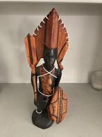Afrikaanse krijger met speer en schild houtsnijwerk, Ophalen of Verzenden