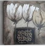 Modern schilderij 60 x 60 cm - aardetinten, Ophalen, 50 tot 75 cm, Zo goed als nieuw, Schilderij