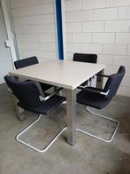 Vergaderset met 4 stoelen , eetset Vervoort meubelen, Ophalen, Zo goed als nieuw, Modern, 4 tot 6 stoelen