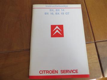 Instructieboek Citroen BX, BX14, BX 16, BX 19 GT  1985 beschikbaar voor biedingen