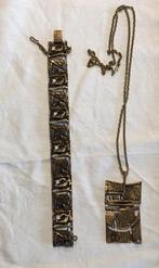 Jorma Laine Finland bronzen ketting en hanger en armband, Ketting, Ophalen of Verzenden, Koper