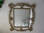 Mooie spiegel in goudkleurige houten lijst., Minder dan 100 cm, Rechthoekig, Ophalen