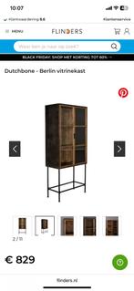 Dutchbone Vitrinekast Berlin, Huis en Inrichting, Met plank(en), 100 tot 150 cm, Retrostijl, Ophalen of Verzenden