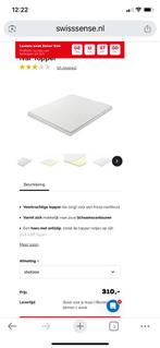 Swiss Sense Topper SPLINTERNIEUW, Huis en Inrichting, Slaapkamer | Matrassen en Bedbodems, Ophalen, Matras, 200 cm, 160 cm