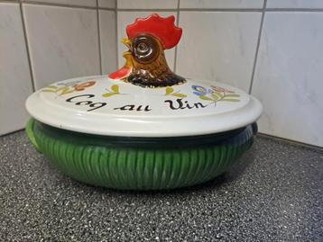 Vintage Franse Coq Au Vin schaal. beschikbaar voor biedingen