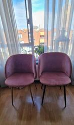 Søstene Grene 2 roze fluwelen eetkamerstoelen, Huis en Inrichting, Stoelen, Ophalen, Twee, Overige kleuren, Zo goed als nieuw