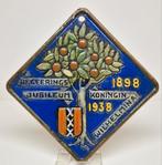 Cloisonné Regeerings Jubileum tegel Wilhelmina 1938, Gouda., Ophalen of Verzenden