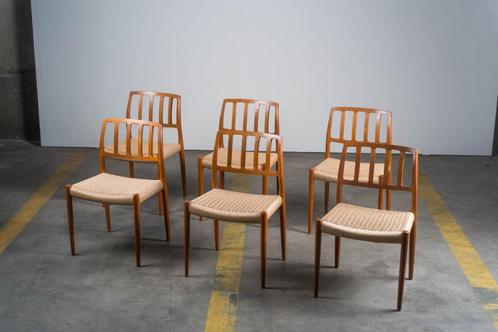 6 x Niels O. Møller - Model 83 eetkamerstoel, Huis en Inrichting, Stoelen, Zo goed als nieuw, Vijf, Zes of meer stoelen, Hout