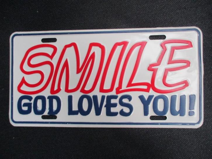 Nummerplaat amerikaans, don t touch me!, Smile,, Verzamelen, Retro, Huis en Inrichting, Ophalen of Verzenden