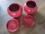2 bloempotten met schotel, Tuin en Terras, Bloempotten, Ophalen, Rond, Binnen, Zo goed als nieuw