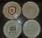 tin 4 wandborden met stempel engel, Antiek en Kunst, Antiek | Tin, Ophalen of Verzenden