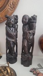 Houtsnijwerk Chinees Japanse vissers beelden, Antiek en Kunst, Ophalen of Verzenden