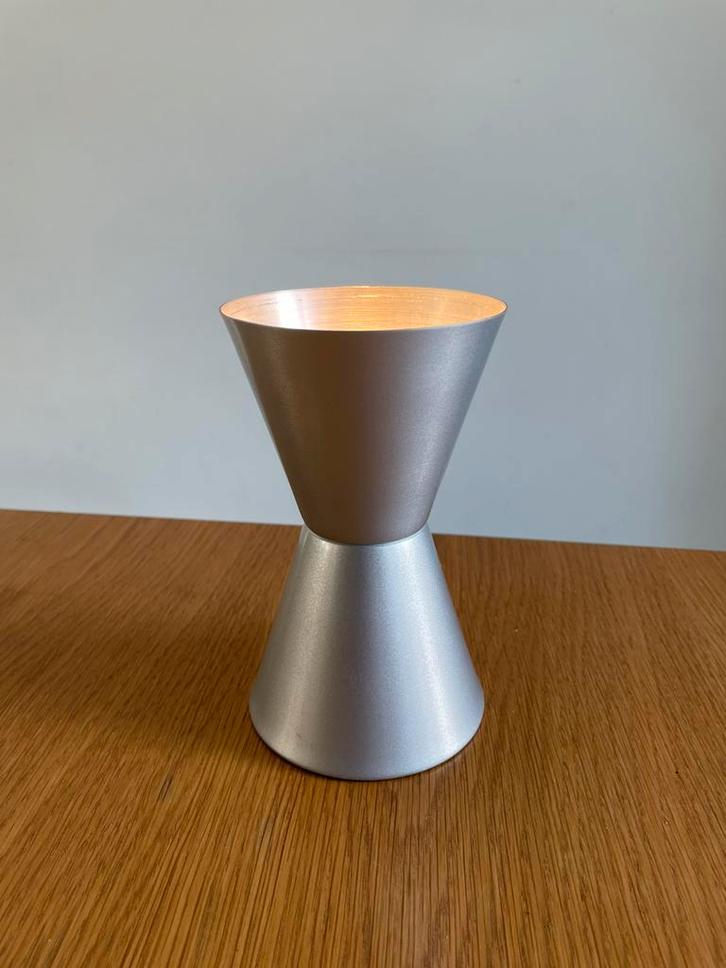 Vintage uplighter lamp - diabolo / zandloper jaren 70 design, Huis en Inrichting, Lampen | Tafellampen, Zo goed als nieuw, Minder dan 50 cm