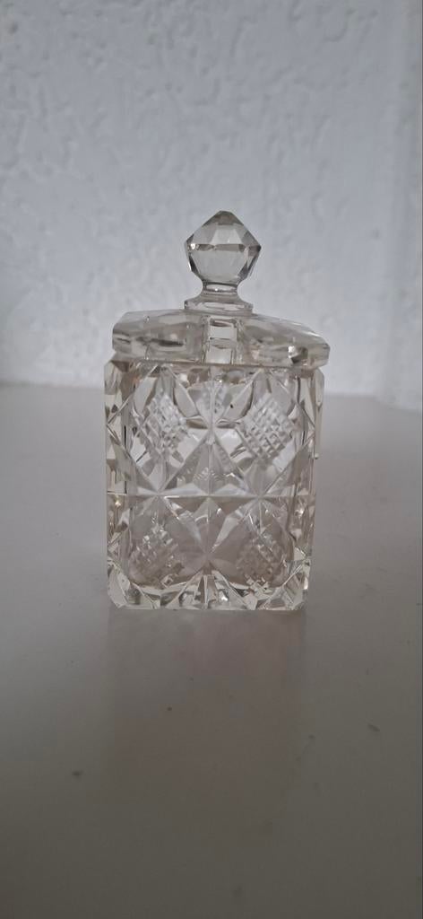 Antiek Mosterdpotje Kristal, Ophalen of Verzenden