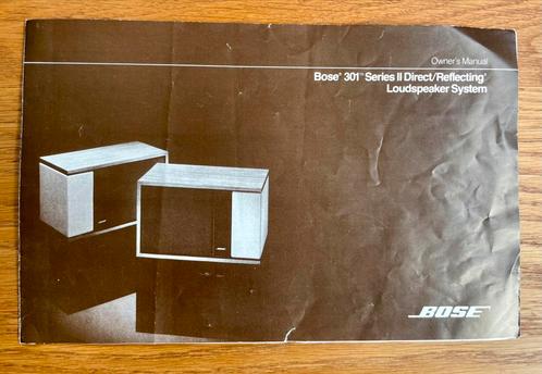 Gebruiksaanwijzing BOSE 301 luidsprekers, 80-er jaren, Audio, Tv en Foto, Luidsprekers, Gebruikt, Overige typen, 60 tot 120 watt